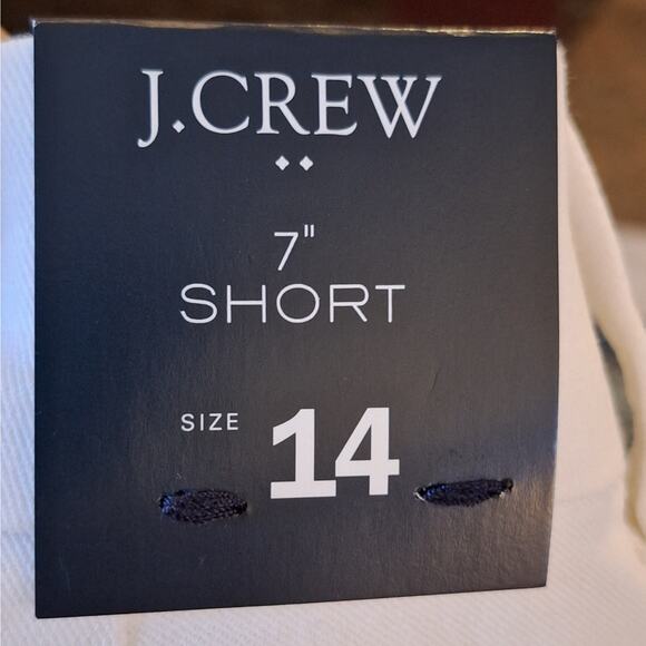 J. Crew Women 14 White Cotton Flat Front Coastal Beach Shorts Inseam 7" - Picture 5 of 7